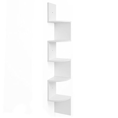 INDUSTRIAL -  Narożna półka, 5-poziomowa - półka ścienna , regał, biała
