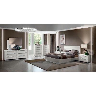 KIMERA NIGHT  -Sypialnia włoska w kolorze białym, wysoki połysk