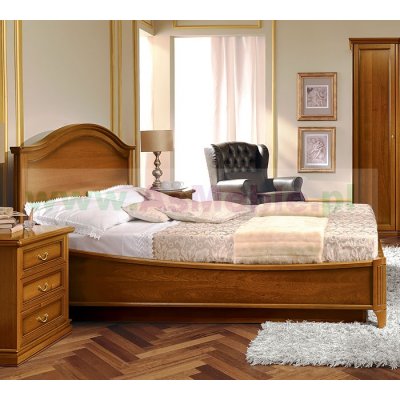 NOSTALGIA NIGHT ORZECH - łóżko 160x200 z ringiem GENDARME, włoskie meble stylowe